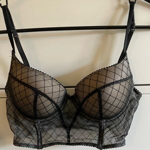 Madison Close 32 D black bustier bra